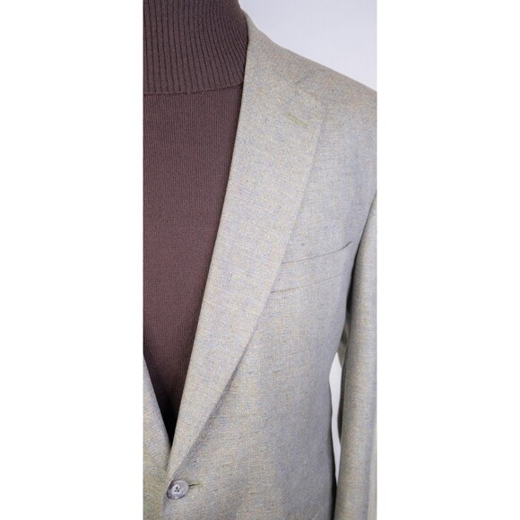 Jos. A. Bank  Silk Sport Coat Blazer 43R SILK Pistachio Textured Casual Jacket - Picture 4 of 14